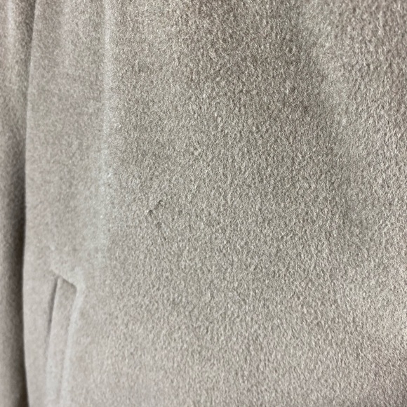 VINTAGE Regal Mode Fur Trim Long Wool Coat Taupe - Picture 6 of 12
